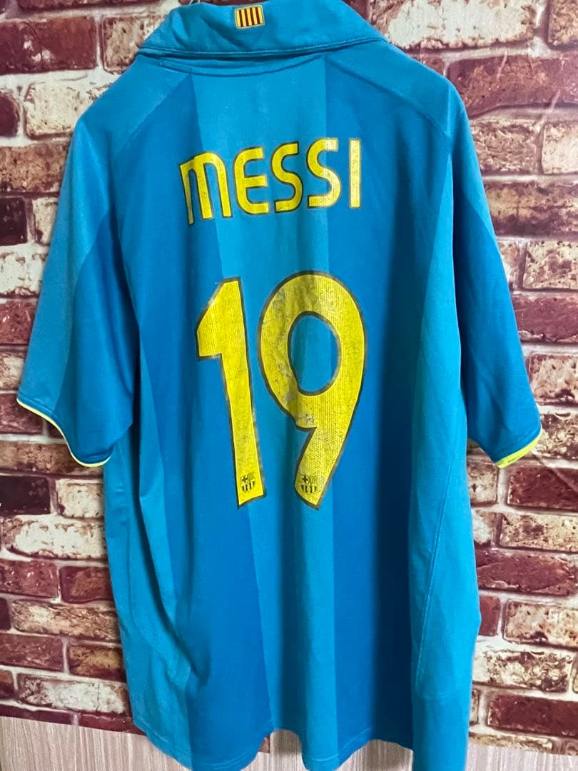 希少　FCバルセロナ　07-08 カンプノウ50周年記念　メッシ19番　ブルーL