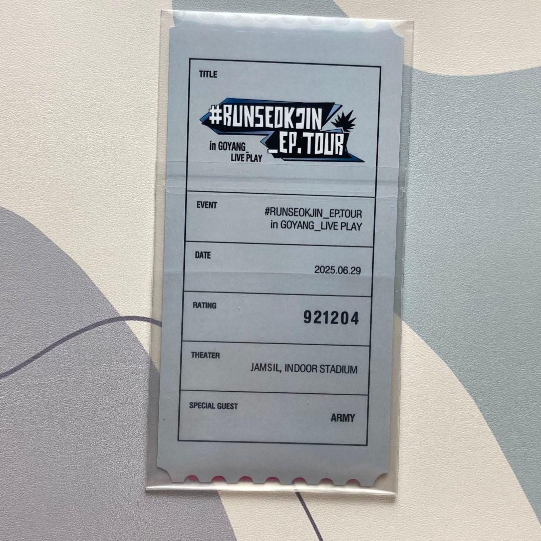 BTS RUNSEOKJIN_EP.TOUR JIN ジン 6/29 トレカ