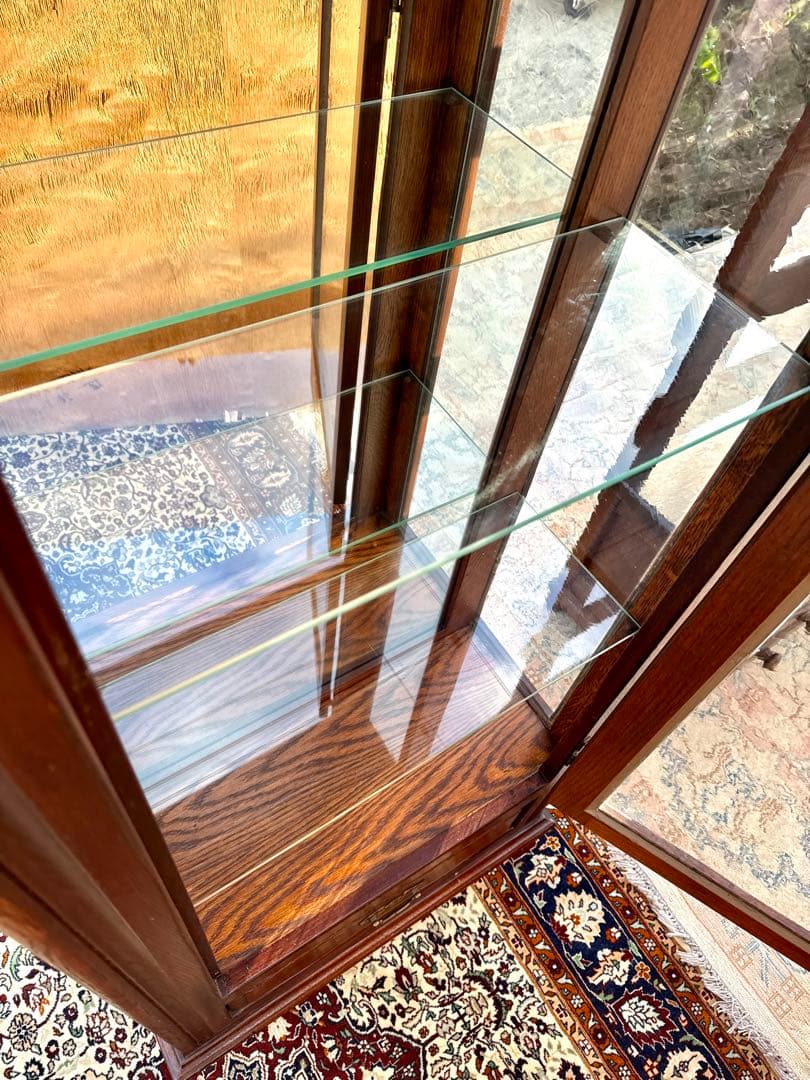 フランダースの家具屋さん オーク無垢 スリムキャビネット 飾り棚 幅73cm