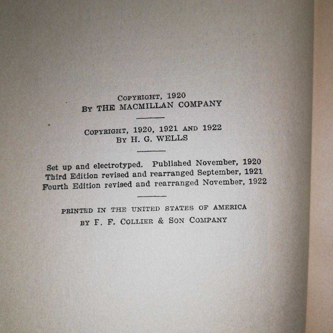 洋書 Outline of History 4 Volumes by Wells