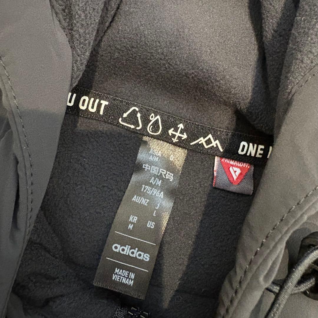 アディダス ゴルフ パデッドコンビネーション ハーフジップ長袖フーディー M 黒