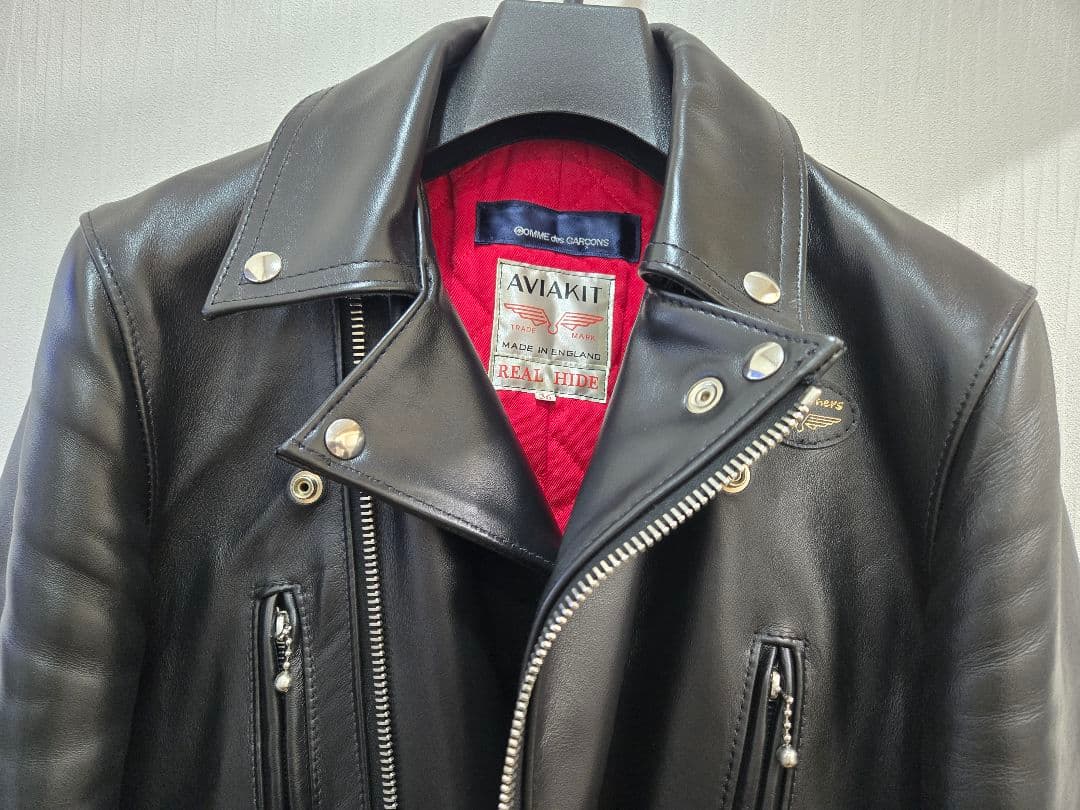 コムデギャルソン　ルイスレザー　ライトニング　ロングコート　サイズ36