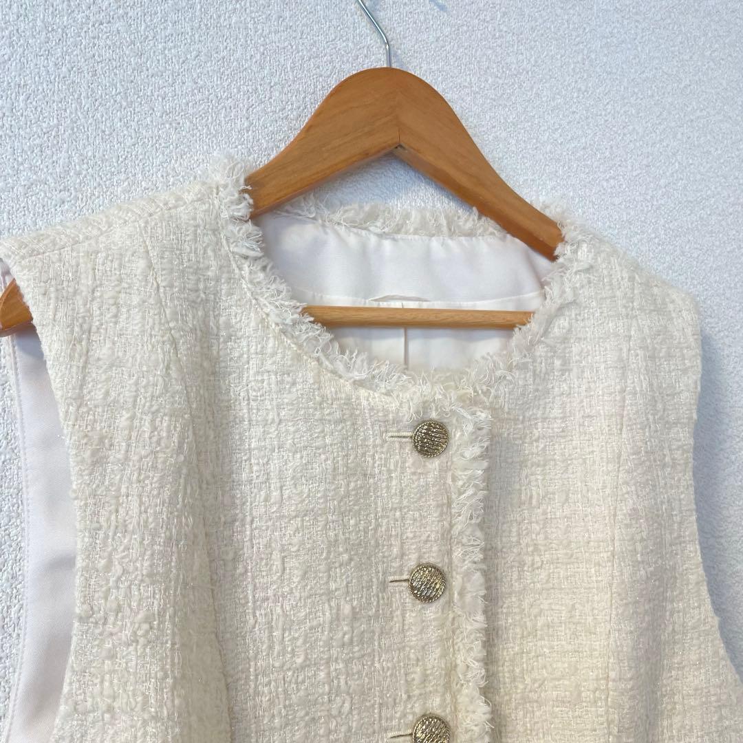 アナイ 38 フィルムツイードペプラム ジレ