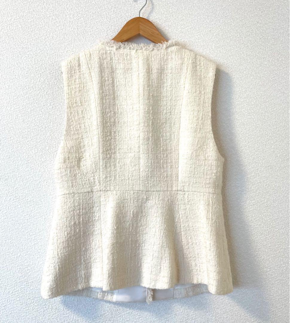 アナイ 38 フィルムツイードペプラム ジレ