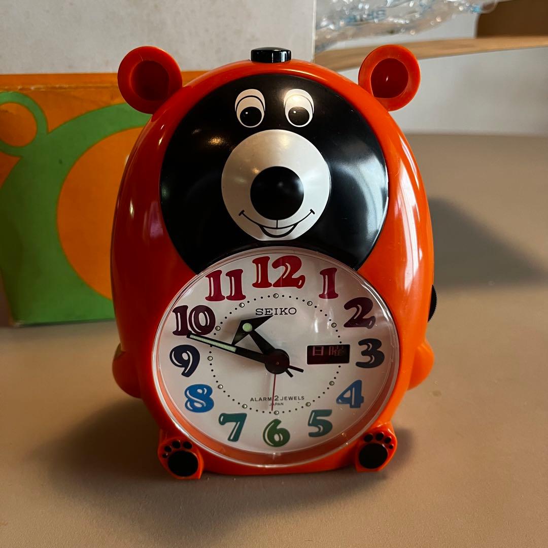 SEIKO ゼンマイ式クマ型置時計 昭和レトロ 動作品 レア