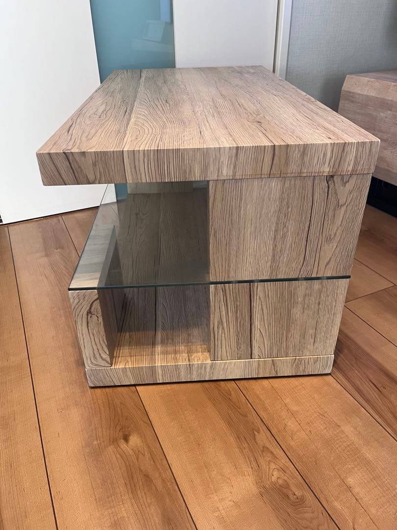 モダンセンターテーブル ナチュラルウッド調