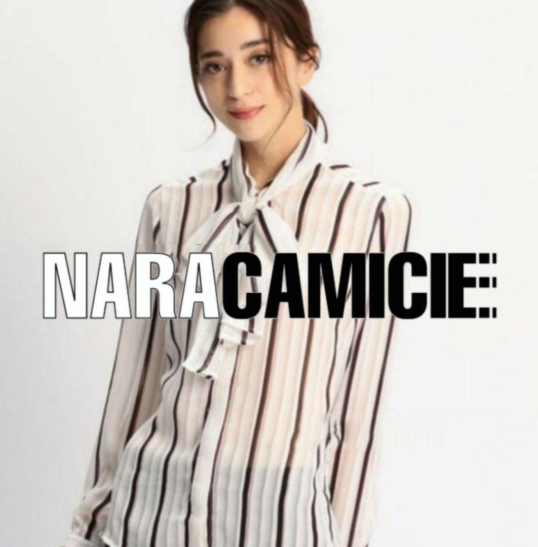 【極美品24200】ナラカミーチェ♦TVドラマ✨シフォンストライプボウタイ