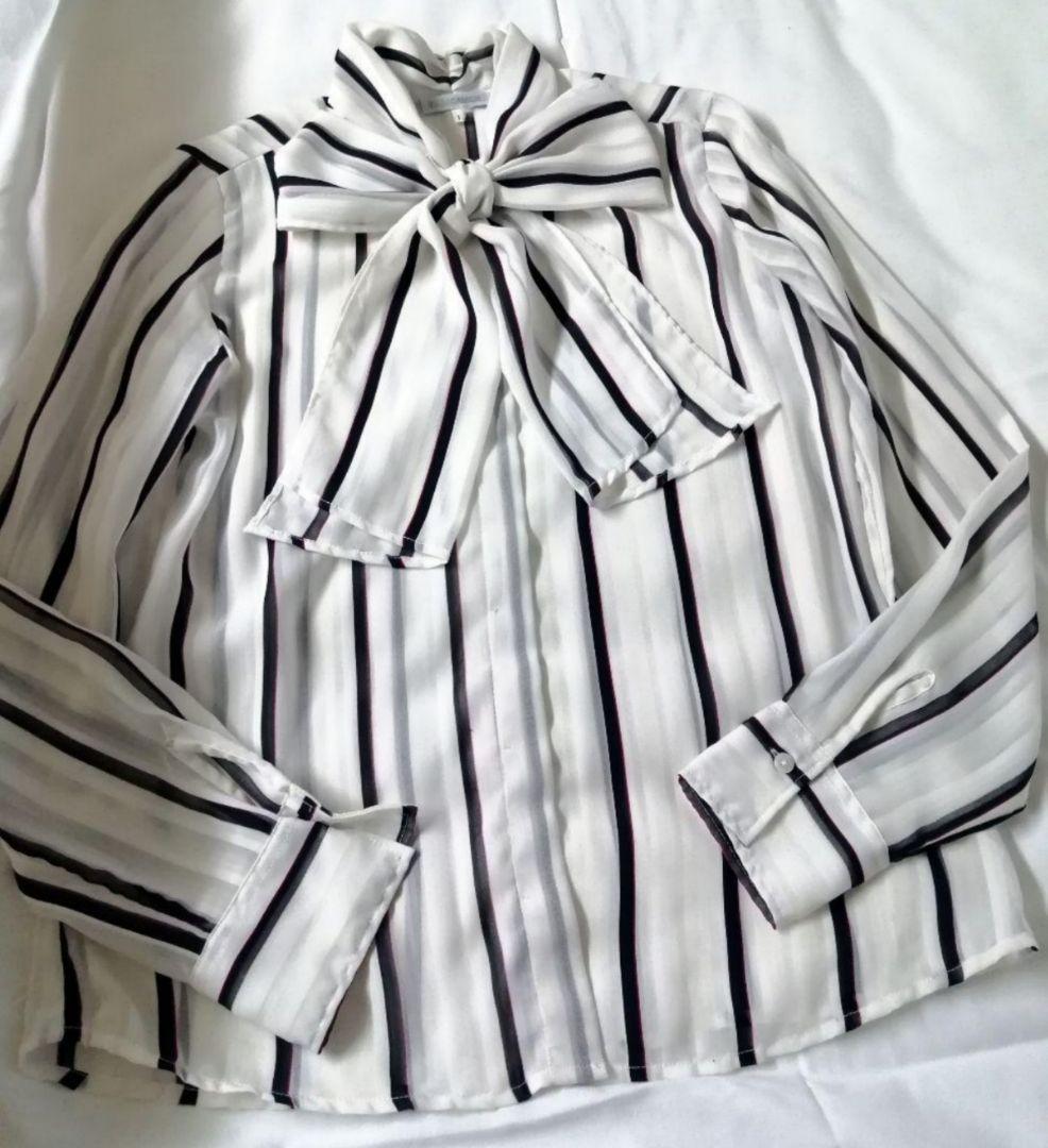 【極美品24200】ナラカミーチェ♦TVドラマ✨シフォンストライプボウタイ