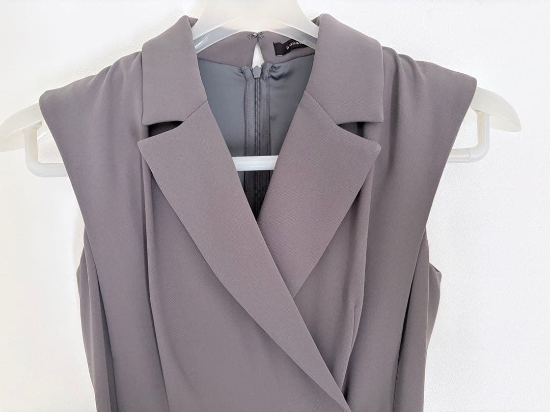 【美品】ánuans ダブルサテンテーラードフレアワンピース