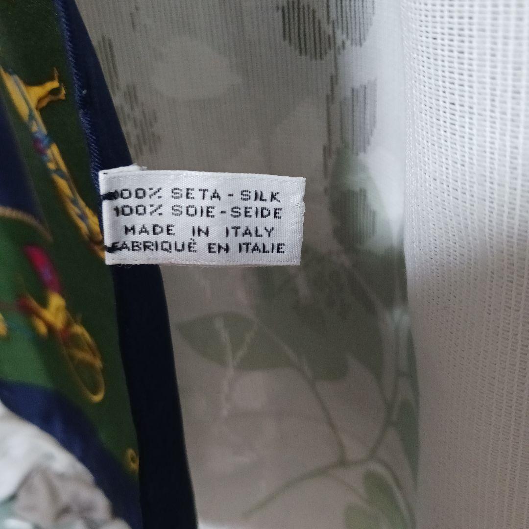 CELINE シルクスカーフ 花柄 グリーン