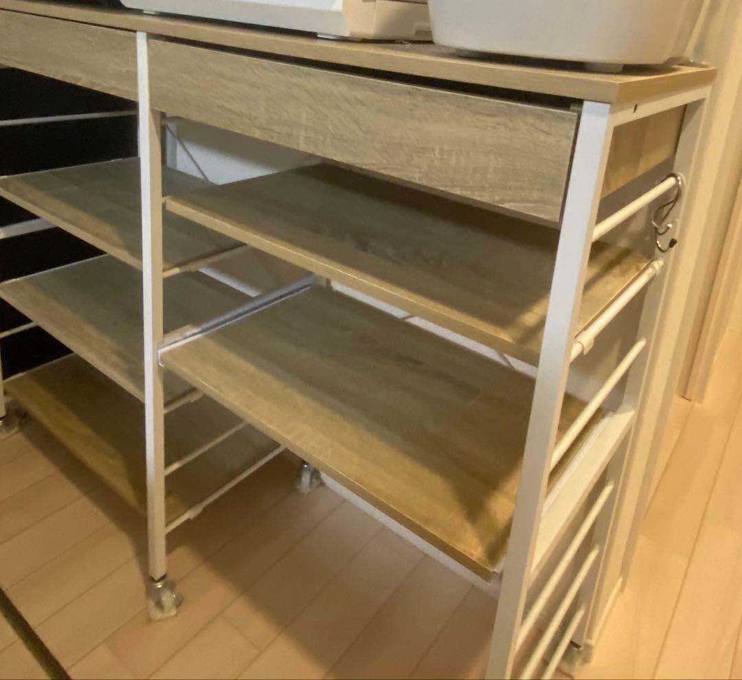 レンジ台 キッチン収納 キャスター 幅120cm 食器棚 キッチンラック