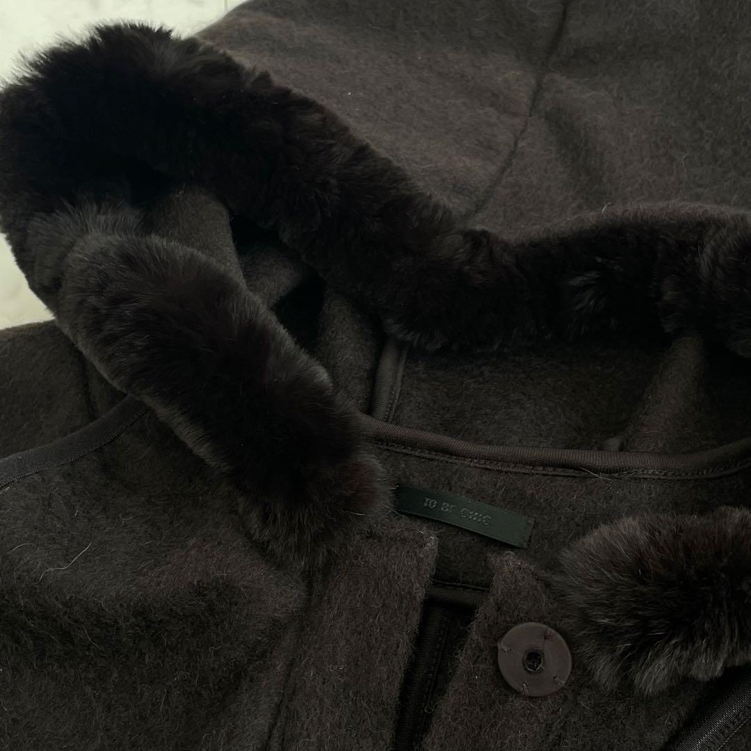 ♦️タイムセール　TO BE CHICフリル付きポンチョ・ケープ　ラビットファー