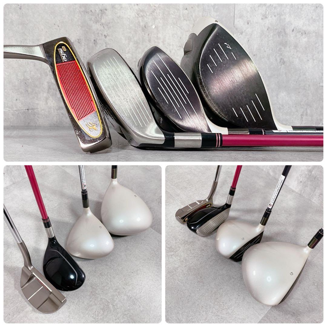 T257 テーラーメイド ミズノ ゴルフクラブ レディース セット 初心者 赤