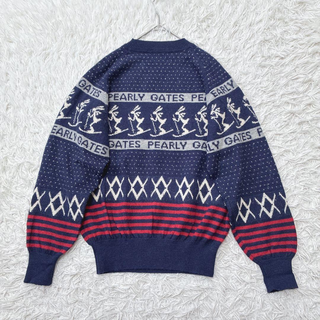 パーリーゲイツ ゴルフ アルパカ ウール ロゴニット セーター ノルディック柄