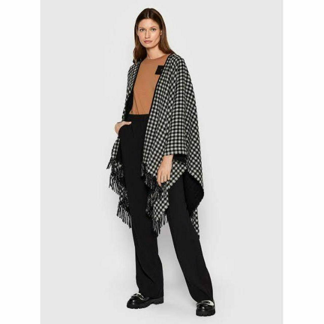 極美品 近年モデル N°21 バイカラー 大判ポンチョ ケープ イタリア製