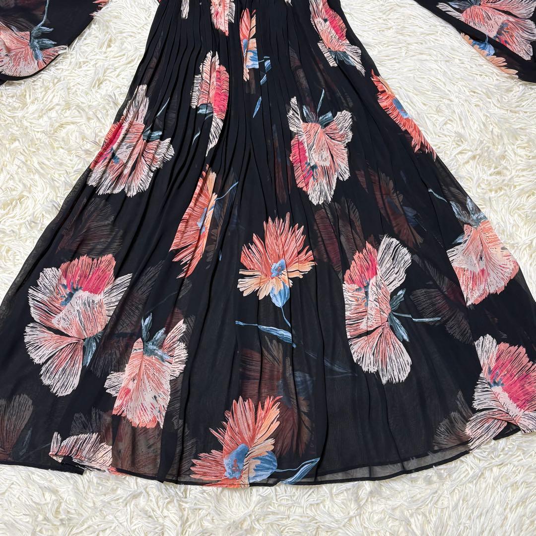 【美品】sov.ダブルスタンダードクロージングワンピース シフォンAライン総柄