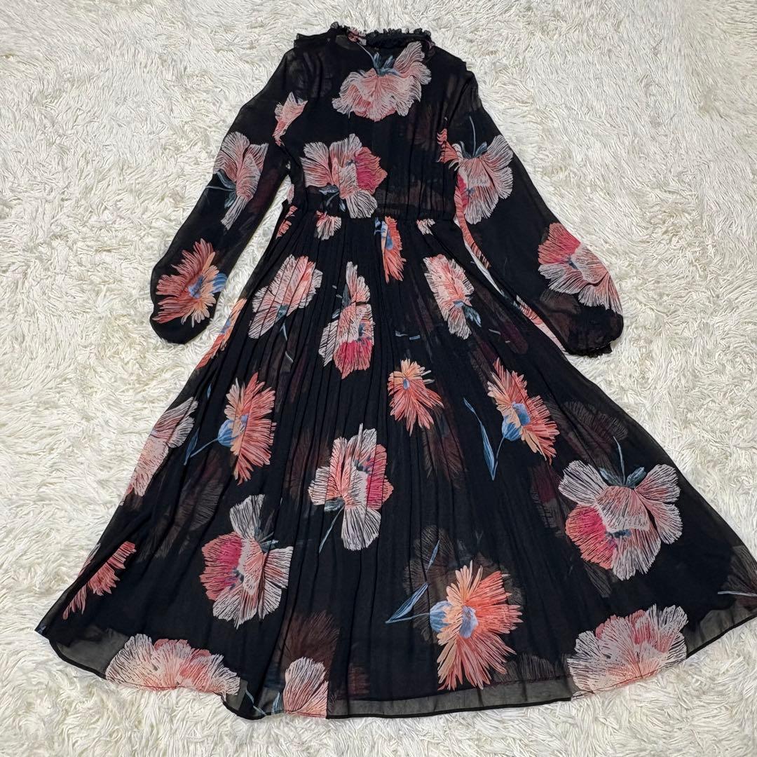 【美品】sov.ダブルスタンダードクロージングワンピース シフォンAライン総柄