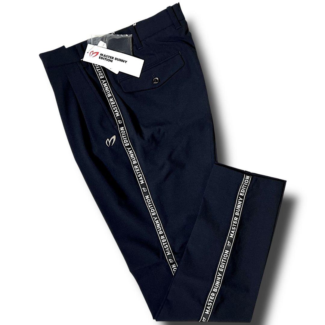 3 マスターバニー パーリーゲイツ取扱 サイドロゴラインパンツ 紺