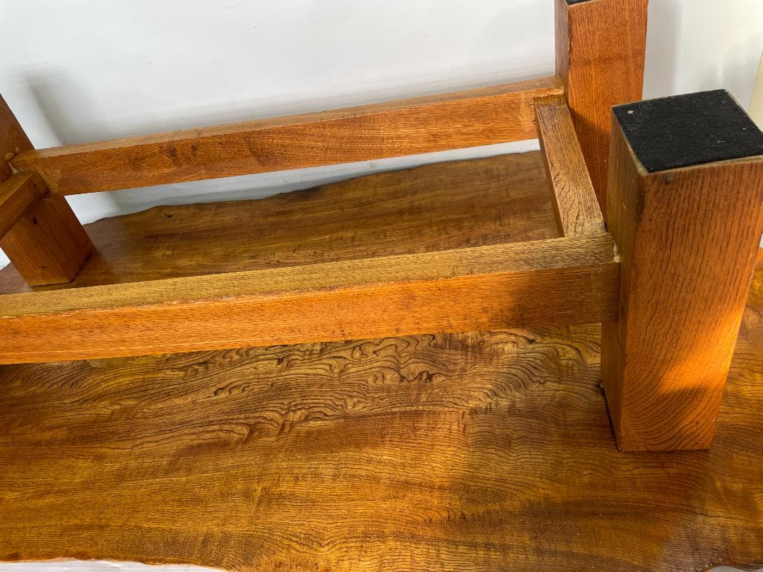 ケヤキ？ 一枚板 座卓 ローテーブル ちゃぶ台 天然木 無垢材 　12c01