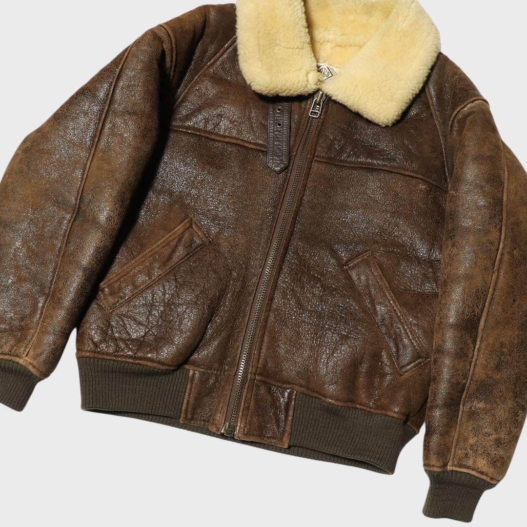 80s★B-6 ムートンジャケット★フライト★ボンバー★VINTAGE★USA産