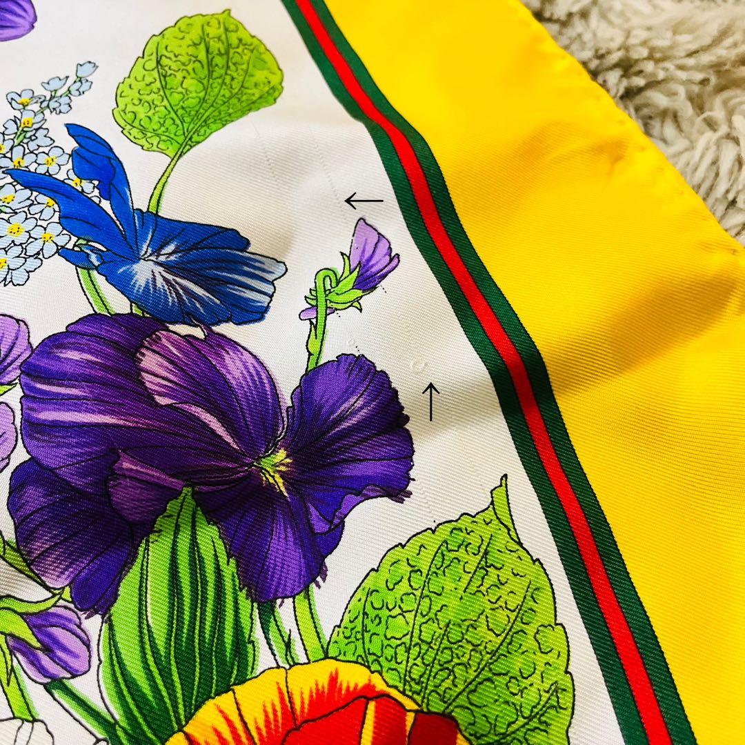 ☆★さま専用 24日まで【GUCCI】大判 シルク スカーフ 花柄 ボタニカル