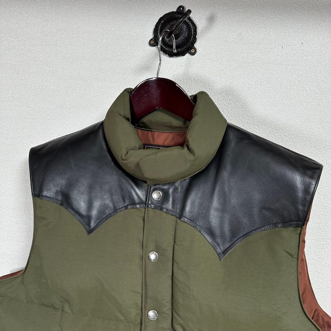 美品 Sugar Cane ダウンベスト XL レザーヨーク アメカジ バイカー