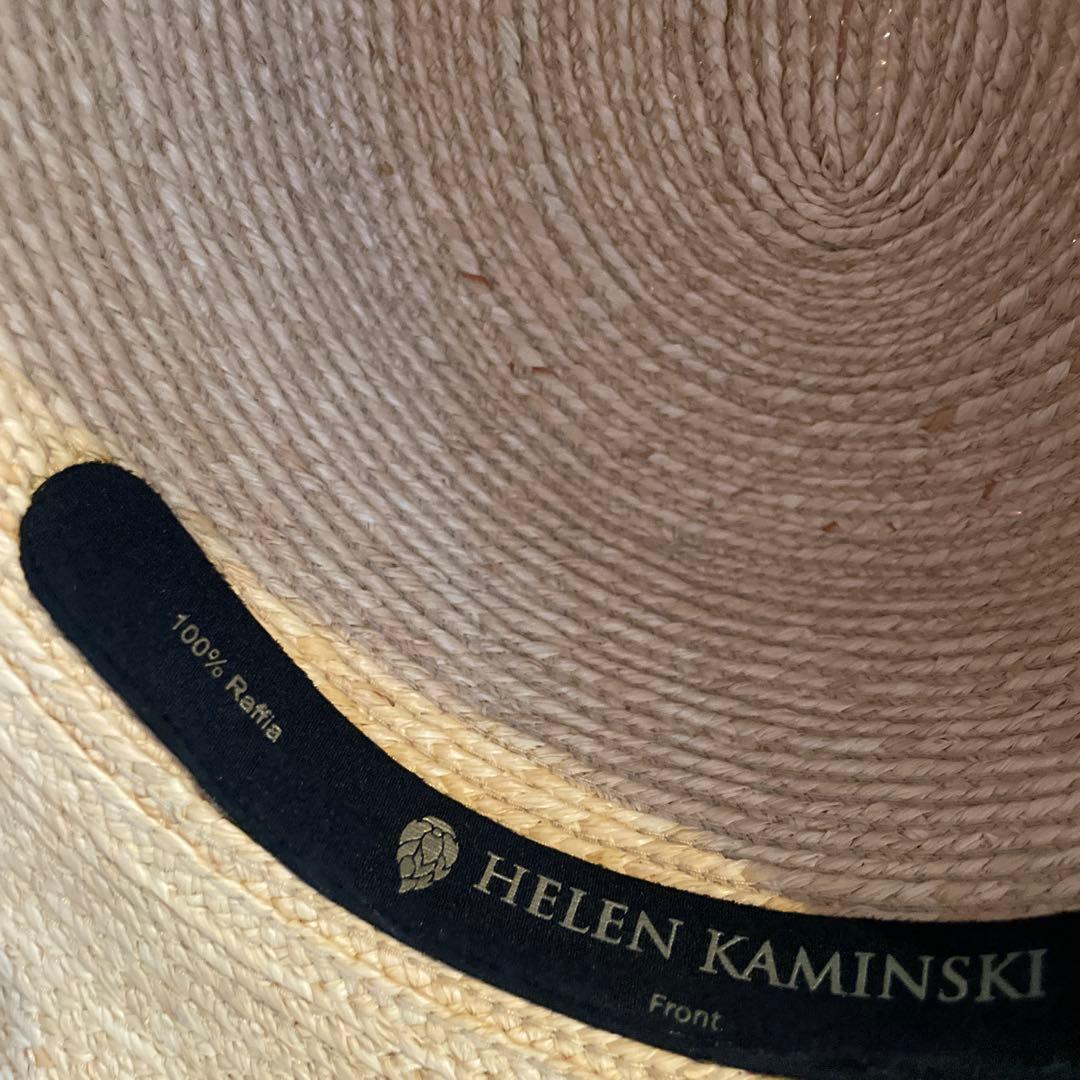 HELEN KAMINSKI ヘレンカミンスキー ラフィア ハット 黒リボン付き