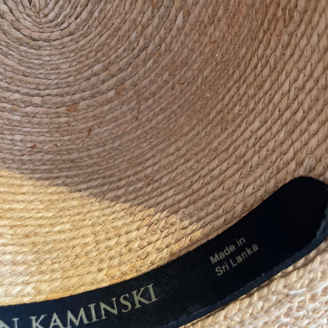 HELEN KAMINSKI ヘレンカミンスキー ラフィア ハット 黒リボン付き