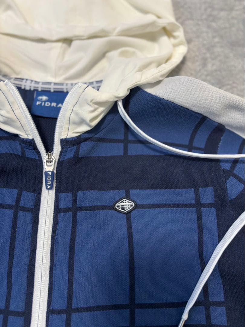 新品 フィドラ FIDRA ニットパーカー フルジップ フード付き ネイビー M