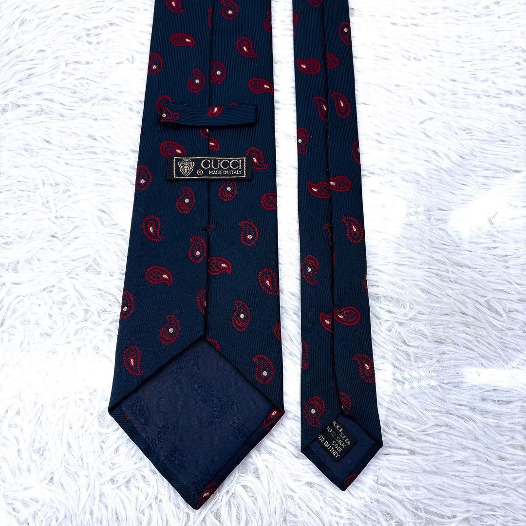 【美品】GUCCIグッチ /シルクネクタイ/ペイズリー柄/フォーマル/ビジネス
