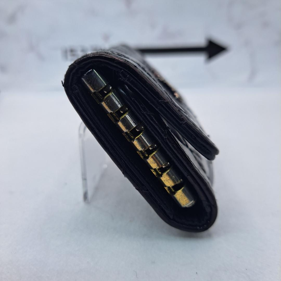 CHANEL キルティング　エナメル　キーケース　ブラック（マロン）