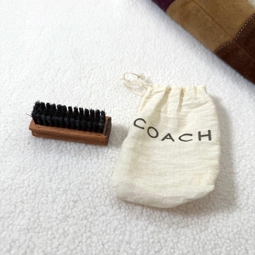 COACH コーチ 9587 スエード×レザー パッチワーク ショルダーバッグ