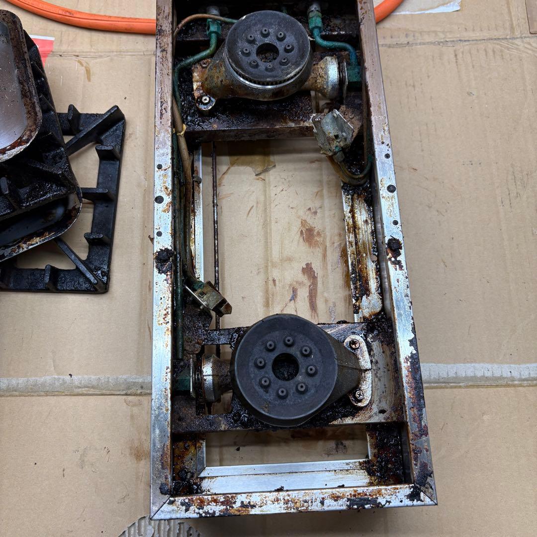 ②山岡金属 LPガス 卓上2口コンロ SK-55G ？200×510×150