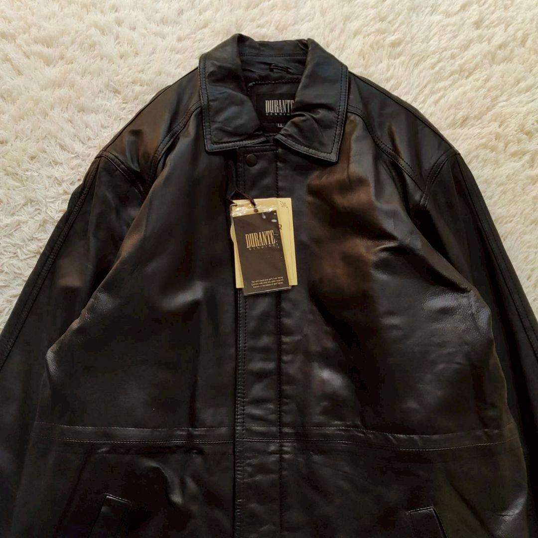 新品 80s DURANTE 羊革 レザーコート ハーフコート カーコート XL