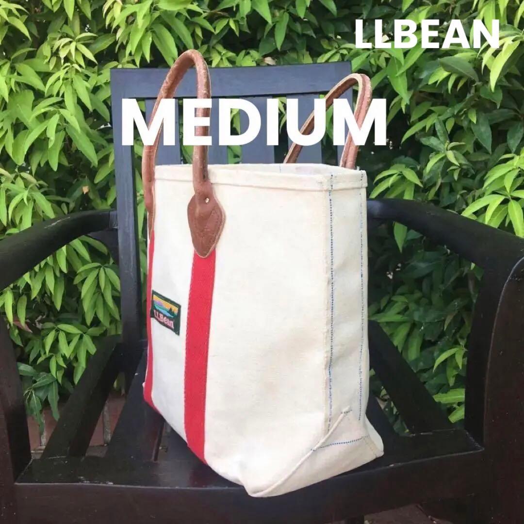 珍品／70~80s両サイド2本青セルビッチ／LLBEAN／トート／M／赤／旧タグ