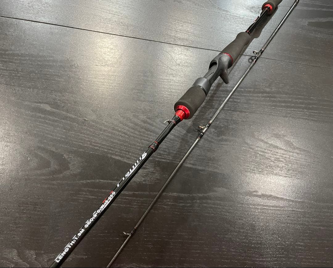 バス釣りセットベイトロッド&ベイトリール（パワーハンドル左巻）ライン100m付き