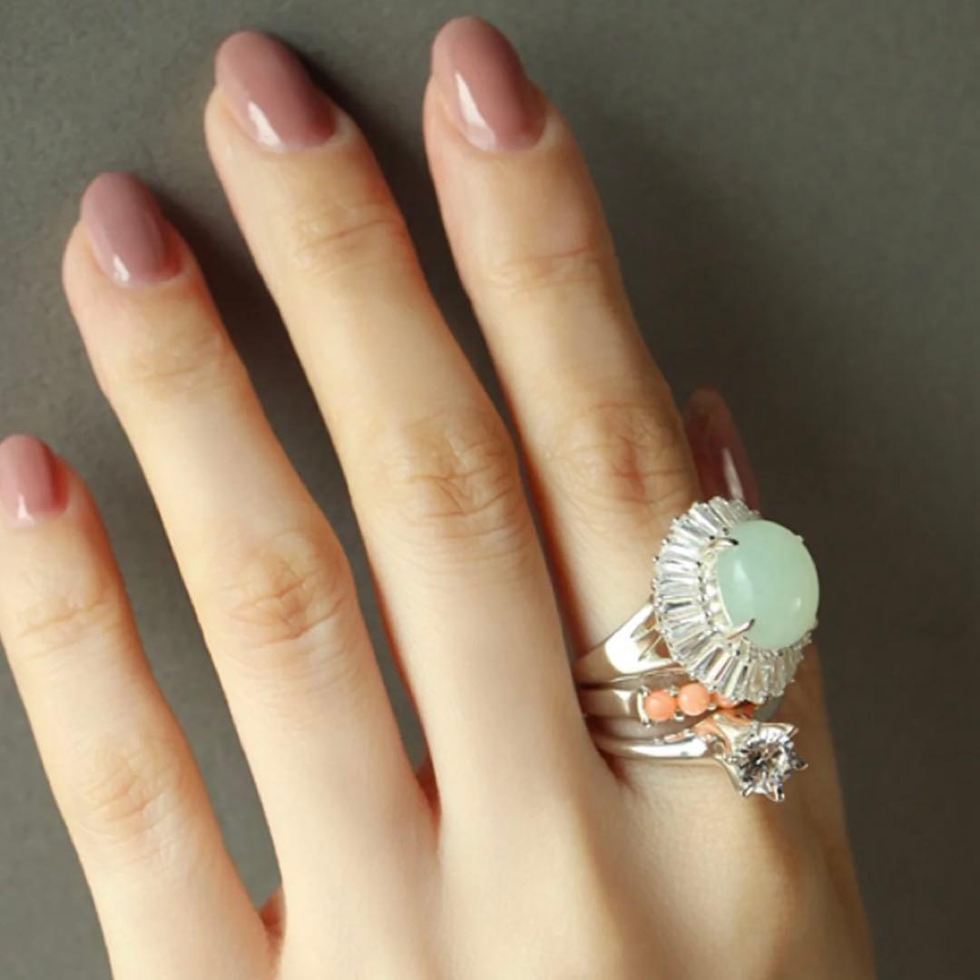 オハナ✨e.m. 女の一生リング クリソプレーズ クリーニング済