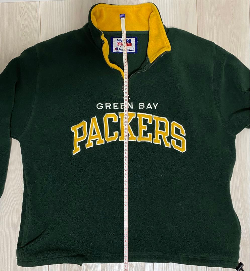 チャンピオン　90s　グリーンベイパッカーズ　フリース　ハーフジップ　デカロゴ