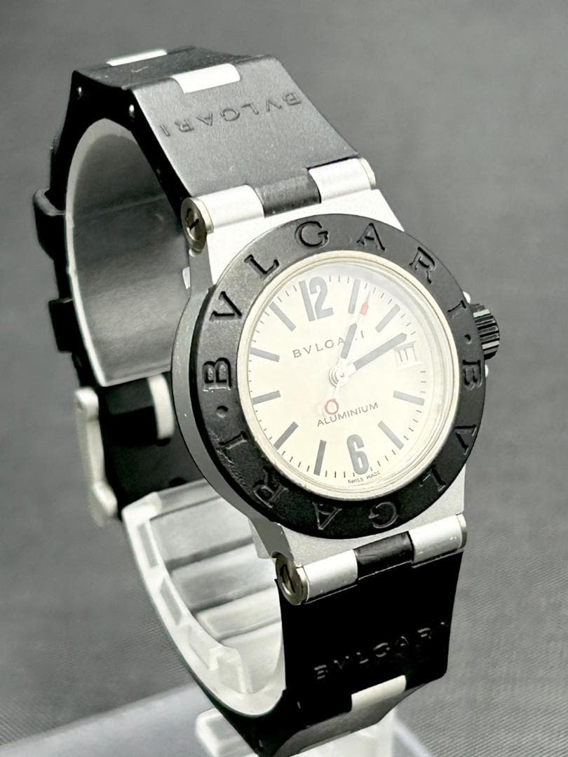 稼働品 ブルガリ ディアゴノ アルミニウム AL29TA レディース 電池交換済