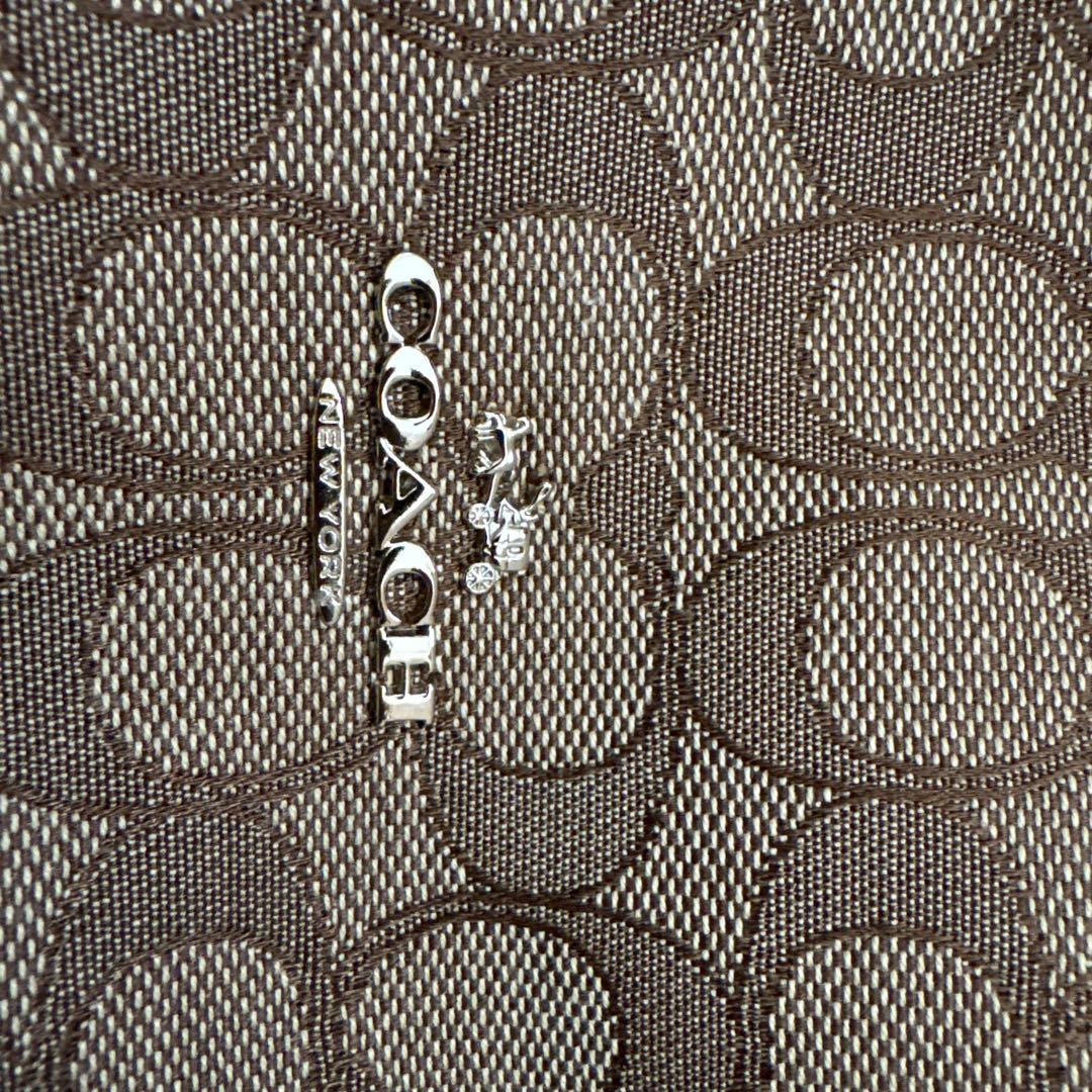 【美品】coach / イーディー /シグネチャージャガード　茶色