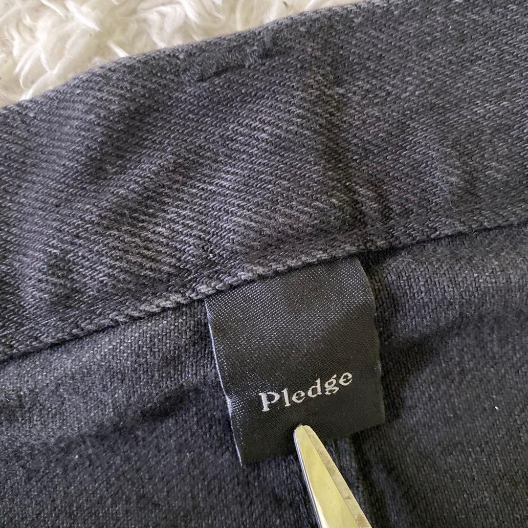 新品！00s Pledge プレッジ デニムパンツ　ダメージ加工　ブラック　46