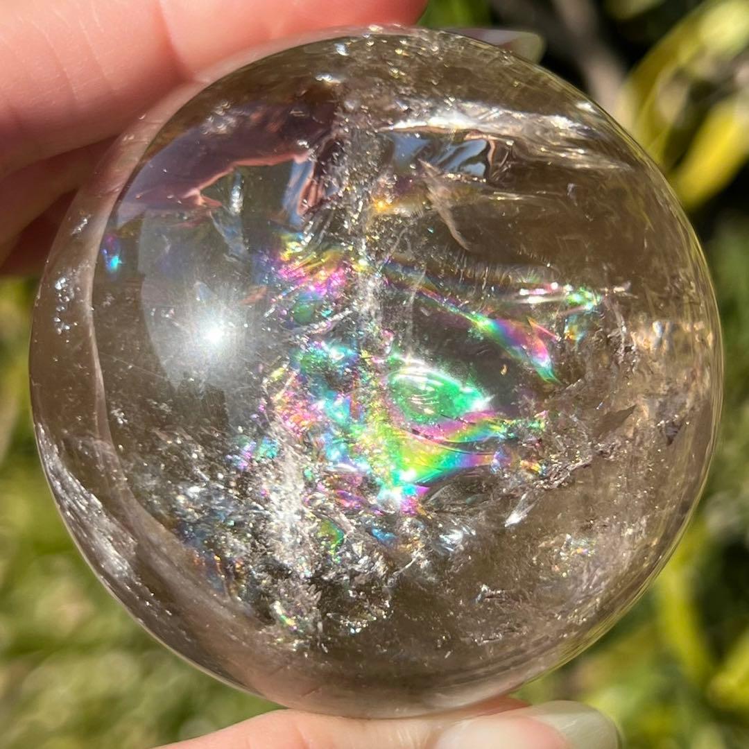 ✳️超激レア✨高品質スフィア✨レインボー ヒマラヤ水晶 煙水晶 丸玉 天然石 原石