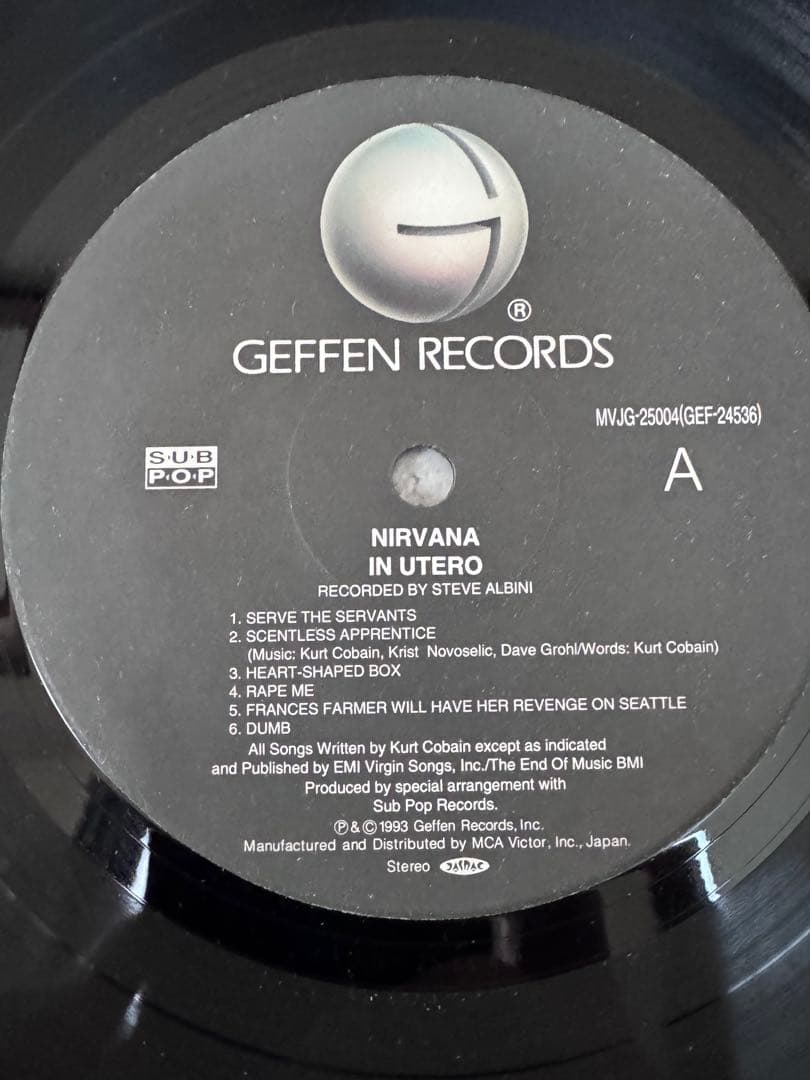 『NIRVANA』 IN UTERO 国内盤帯付き レコード