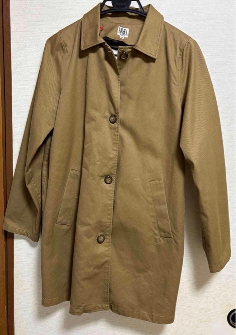 パーマネントエイジ　ベージュ　ロゴ　ロング　ジャケット　羽織り