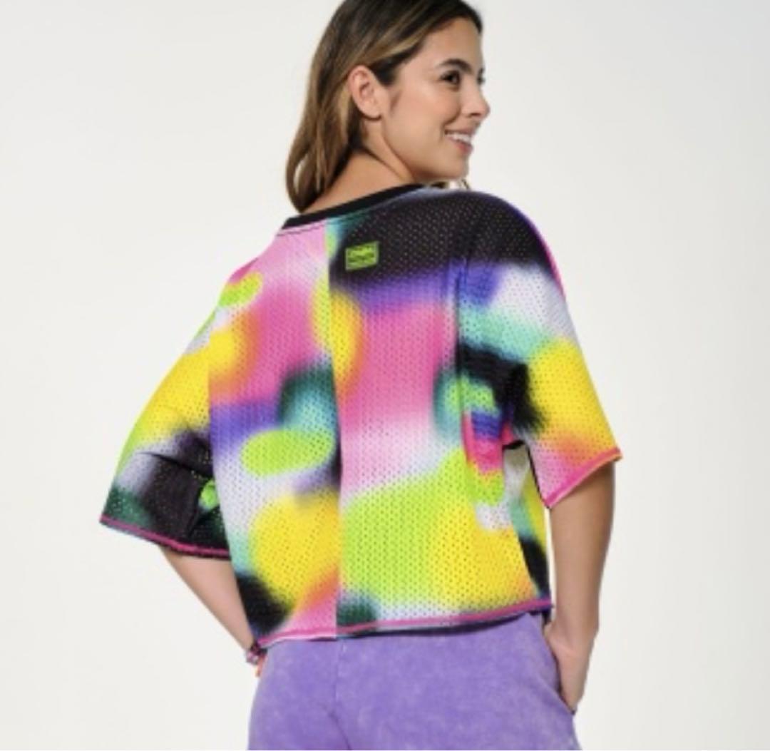 新品　zumba Tropidelic Mesh Top <Multi> XS