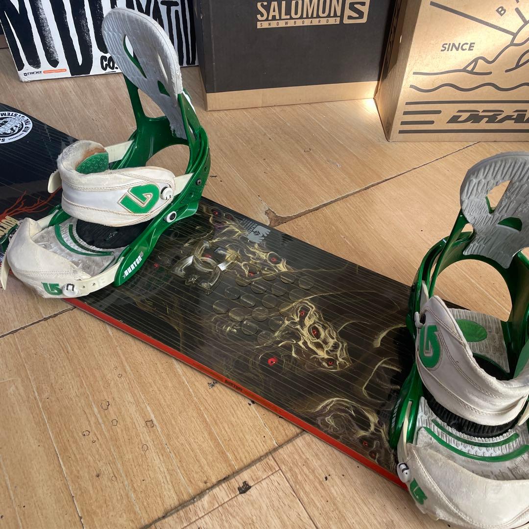 BURTON　バートン最高峰スノーボードセット　最上位ウッドコアドラゴンフライ