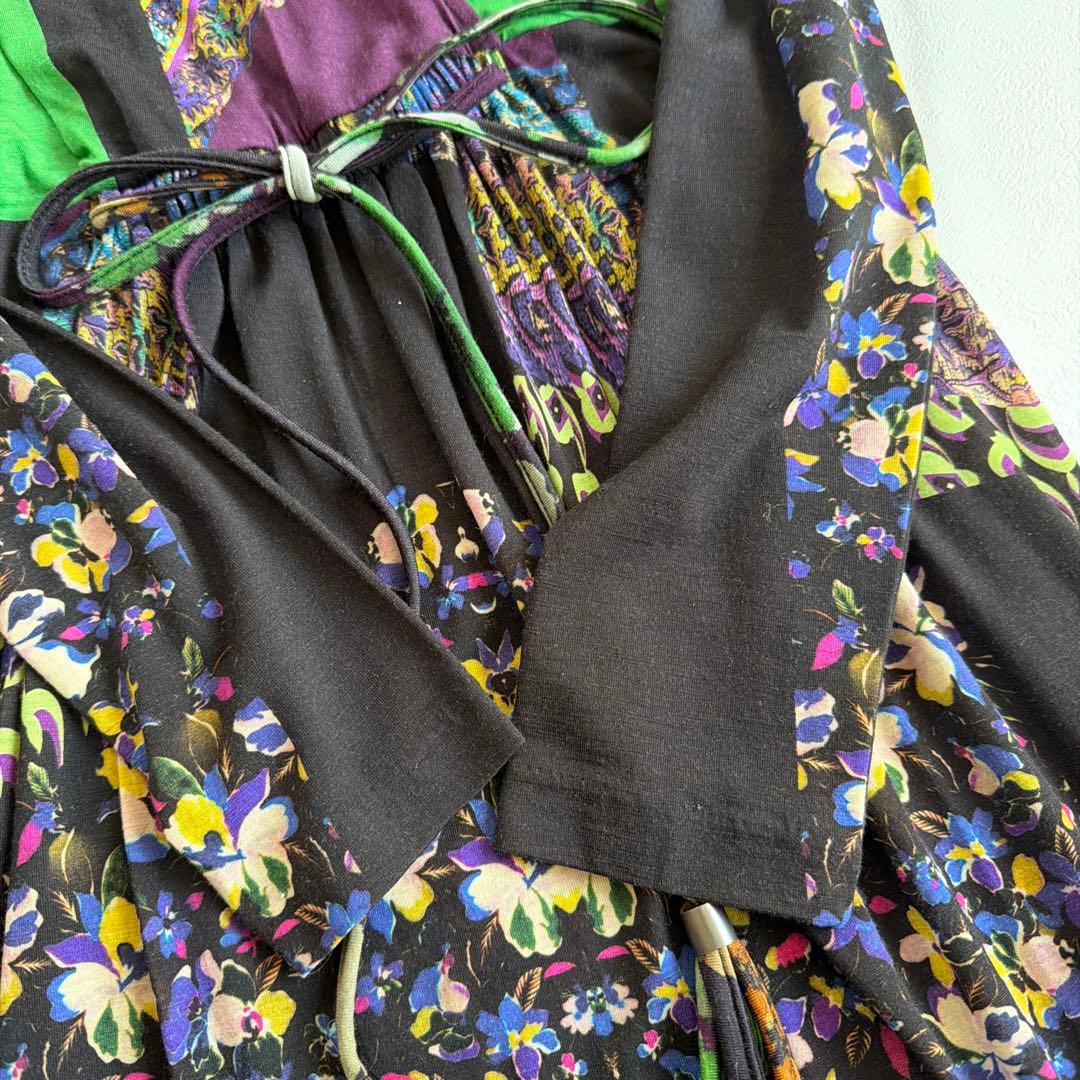 希少 美品ETRO エトロ ワンピース ロング カシュクール リボン