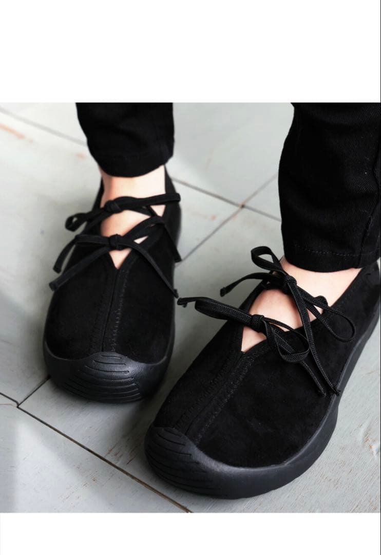 新品未使用/試着のみ◎フラットシューズ バレエシューズ黒 24cm アンティカ