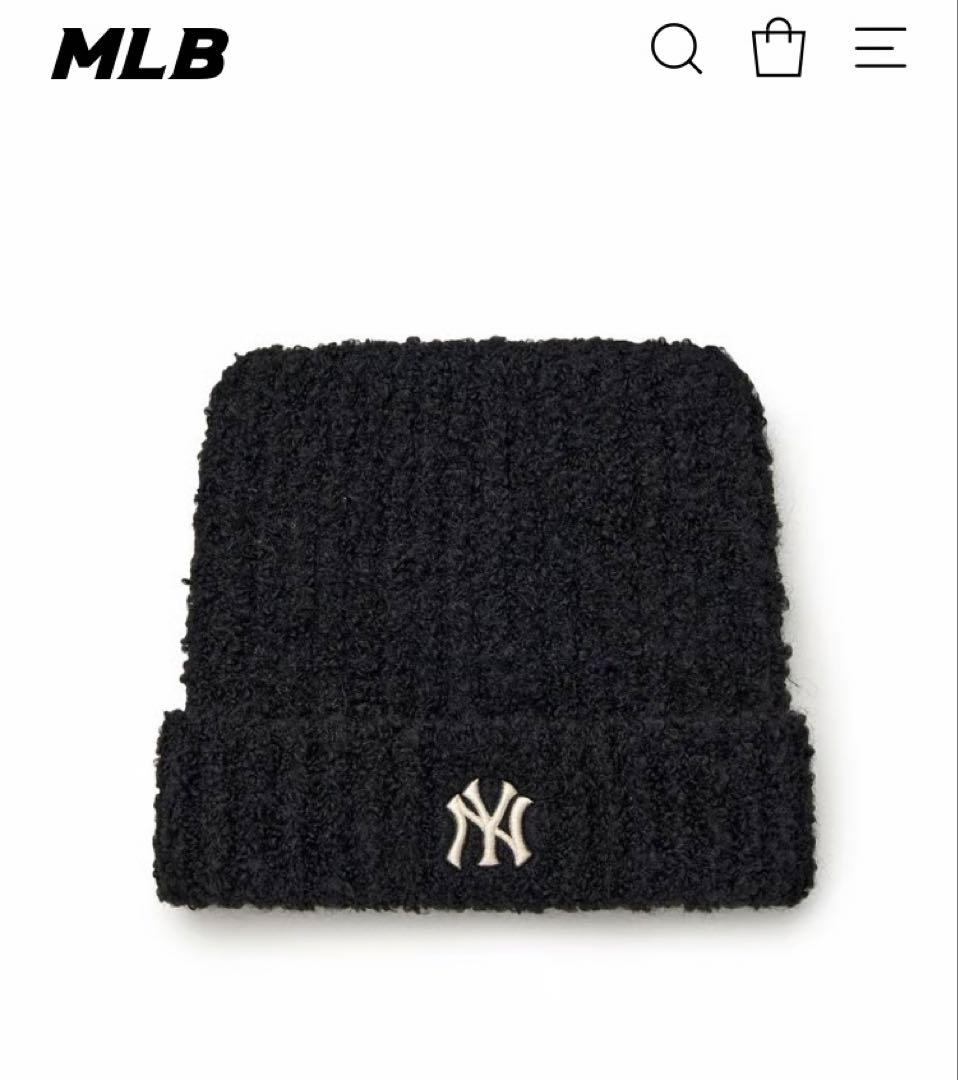 ★新品★ MLB 韓国限定 ビーニー 猫耳 ブラック　ニット帽　カリナ着用