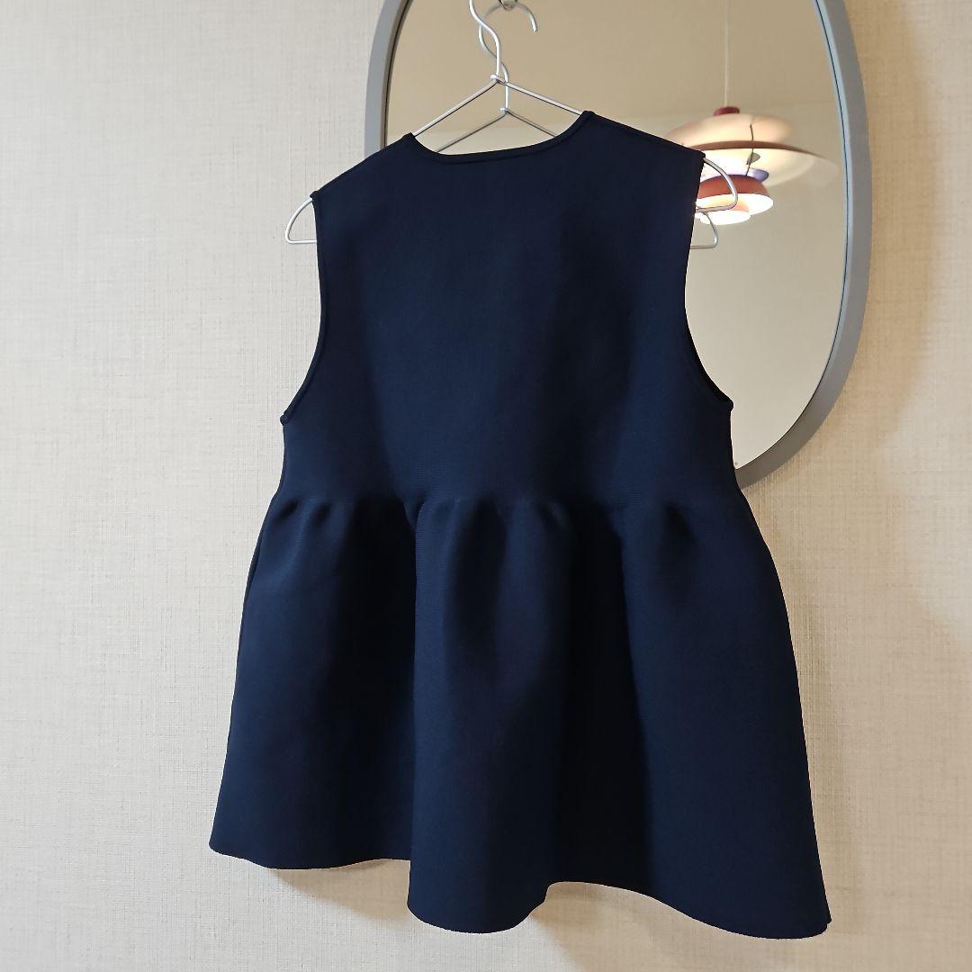 未使用⭐UNITED ARROWS⭐Pイレギュラーフリルベスト アシンメトリー紺